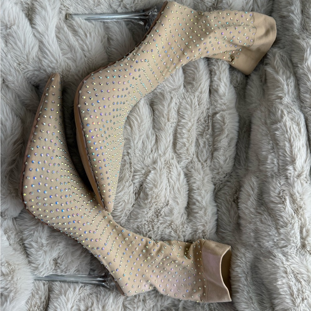 Sock Heels with rhinestones
